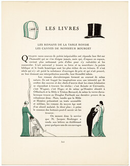 Les Livres — Les Romans de la Table Ronde — Les Cannes de Monsieur Bourget, 1924 - A. É. Marty. La Gazette du Bon Ton, n°8, Text by Pierre Lièvre, 4 pages