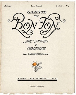 Gazette du Bon Ton, 1924 n°9, 1924 - (Complete issue) Numéro complet de ses 6 planches — Barbier, Lepape, Thayaht, Marty, Ch. Martin, Mourgue, 46 pages