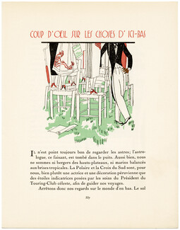 Coup d’Œil sur les Choses d'Ici-bas, 1924 - Pierre Mourgue, Perugia. La Gazette du Bon Ton, n°9, Texte par J. N. Faure-Biguet, 4 pages