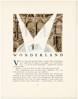 Wonderland, 1924 - Jacques Demachy, Cirque. La Gazette du Bon Ton, n°9, Text by Georges-Armand Masson, 4 pages