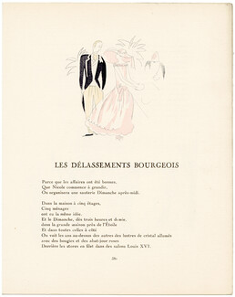Les Délassements Bourgeois, 1924 - Maurice Van Moppès. La Gazette du Bon Ton, n°10, Texte par Maurice Van Moppès, 4 pages
