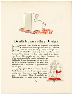 De celle du Pape à celles de Jocelyne, 1924 - Pierre Mourgue, Perugia. La Gazette du Bon Ton, n°10, Text by J. N. Faure-Biguet, 4 pages
