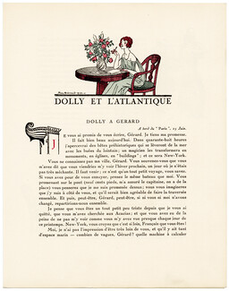 Dolly et l’Atlantique, 1924 - Pierre Brissaud, Dolly, à bord du "Paris". La Gazette du Bon Ton, n°10, Text by J. N. Faure-Biguet, 4 pages