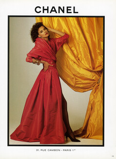 Chanel 1987 Inès de la Fressange, Red Evening Gown