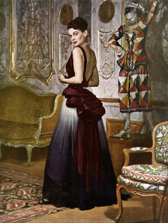 Schiaparelli 1948 Backless Evening Gown