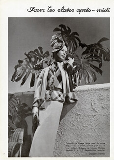 Madeleine Vionnet 1937 Ensemble de lainage beige, Caroline Reboux