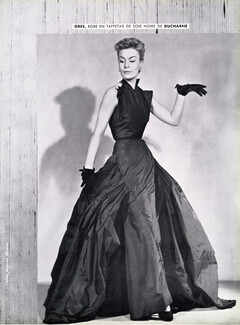 Grès 1952 Robe en taffetas de soie, Evening Gown, Ducharne, Photo Jacques Decaux