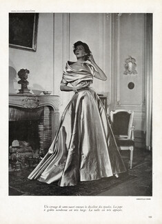 Christian Dior 1948 Satin nacré, Evening gown, Photo Jean-Louis Moussempès