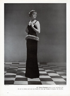 Jean Patou 1937 Black evening dress, Mme Pierre Champin, Photo Joffé