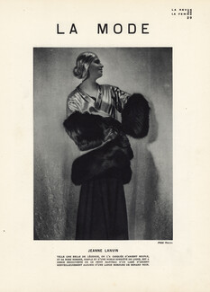Jeanne Lanvin 1930 Lamé d'argent, Renard noir, Photo Scaioni