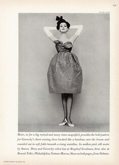 Givenchy 1958 Short Evening Dress, Silk Moire, Photo Richard Avedon