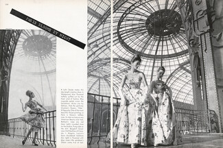 Jean Dessès, Balmain, Lanvin 1957 Flowered Dresses, Grand Palais, Photo Derujinski