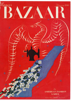 Harper's Bazaar Cover February 1940 American Fashion, Alexey Brodovitch