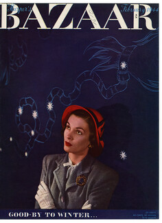 Harper's Bazaar Cover February 1944 Zodiac, Jewels by Verdura, Photo Louise Dahl-Wolfe