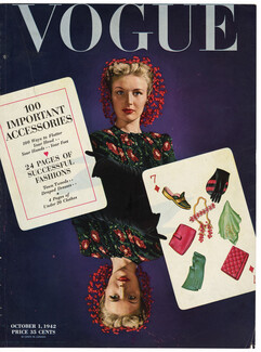 American Vogue Cover October 1, 1942 Photo Rawlings