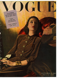 American Vogue Cover September 15, 1943 Photo Rawlings