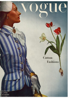American Vogue Cover May 1, 1944 Adele Simpson, Van Cleef & Arpels, Photo Joffé