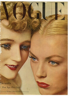 American Vogue Cover November 1, 1945 Beauty, Photo Blumenfeld