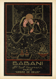 Babani (Perfumes) 1920 Ambre de Delhi, Orientalism, Gold Ink