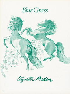 Elizabeth Arden (Perfumes) 1966 Blue Grass, Horses