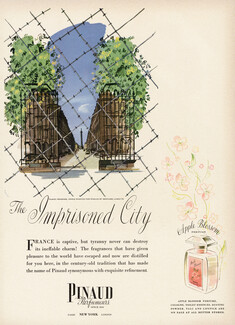 Pinaud (Perfumes) 1944 The Imprisoned City, Paris, World War II, Drawing Bernard Lamotte