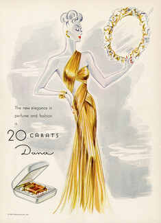 Dana (Perfumes) 1945 ''20 Carats'', Lange, Evening Gown
