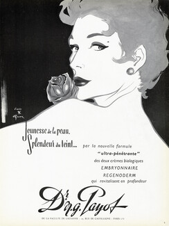 Payot (Cosmetics) 1954 René Gruau, Rose (version B)
