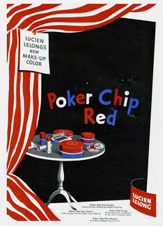 Lucien Lelong (Cosmetics) 1940 Poker Chip Red