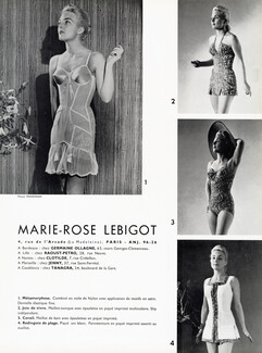 Marie-Rose Lebigot (Lingerie) 1956 Corselette, Swimwear, Photo Mandinian