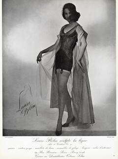 Laure Belin (Lingerie) 1958 Corselette, Garters, Photo Georges Saad