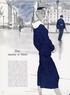 Lanvin Castillo 1955 Marine et Blanc, Pierre Mourgue