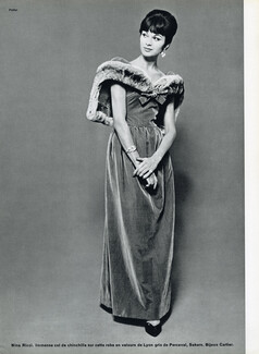 Nina Ricci 1960 Col Chinchilla, Velours Perceval Sekers, Cartier