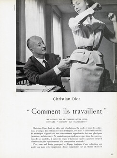 Comment ils travaillent, 1950 - Christian Dior, Photos Ostier et Seeberger, 2 pages