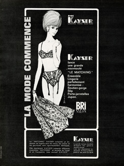 Kayser (Lingerie) 1963 Le Matching, Soutien-gorge, Slip, Porte-jarretelles