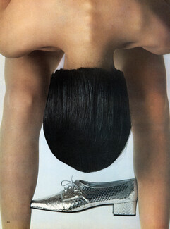 Christian Dior (Shoes) 1966 Silver Snake Brogue, Richelieu, Photo Guy Bourdin