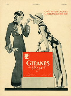 Gitanes (Cigarettes) 1931 Vizir, René Vincent