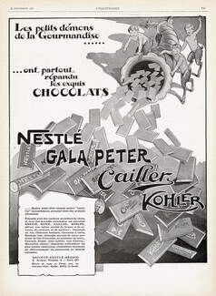 Chocolates 1926 Nestlé, Kohler, Gala Peter, Cailler