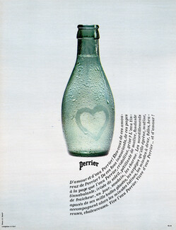 Perrier 1970 D'amour et d'eau... Heart Bottle, Photo J.C Dewolf