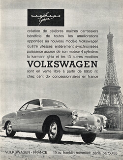 Volkswagen (Cars) 1960 Karmann Ghia, Eiffel Tower, Photo Ziesmann