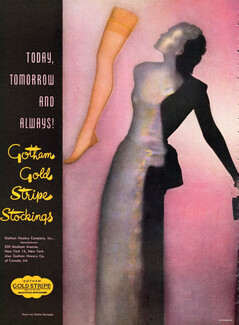 Gotham (Hosiery) 1945 Gold Stripe, Hattie Carnegie, Photo Blumenfeld