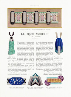Le Bijou Moderne (p.1-2), 1927 - Mauboussin, Paul Brandt, Raymond Templier, Marchak, Robert Linzeler, Lacloche, Jean Fouquet, Art Deco Jewels, Texte par Henri Clouzot