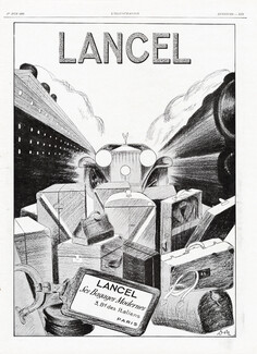 Lancel (Luggage) 1929 Transatlantic Liner, Automobile, Train, Don