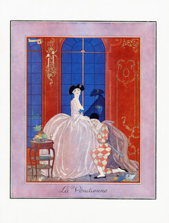 La Vénitienne, 1921 - George Barbier, Venice Masquerade Ball, Composition Art Deco
