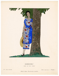 Coucou !, 1924 - André Marty, Robe, de Paul Poiret. La Gazette du Bon Ton, 1924-1925 n°1 — Planche 1