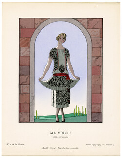 Me Voici !, 1924 - George Barbier, Robe, de Worth. La Gazette du Bon Ton, 1924-1925 n°1 — Planche 3