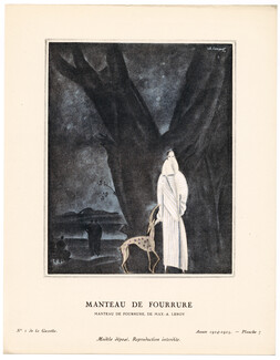 Manteau de Fourrure, 1924 - Charles Loupot, Manteau de fourrure, de Max-A. Leroy. La Gazette du Bon Ton, 1924-1925 n°1 — Planche 7