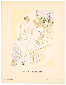 Sur la Terrasse, 1924 - Roger Chastel. La Gazette du Bon Ton, 1924-1925 n°5 — Planche 36