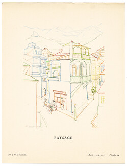 Paysage, 1924 - Lado Goudiachvili. La Gazette du Bon Ton, 1924-1925 n°5 — Planche 39