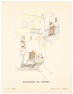 Marchand de Yaourt, 1924 - Lado Goudiachvili. La Gazette du Bon Ton, 1924-1925 n°5 — Planche 40