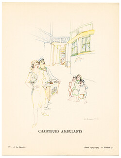 Chanteurs Ambulants, 1924 - Lado Goudiachvili. La Gazette du Bon Ton, 1924-1925 n°5 — Planche 41